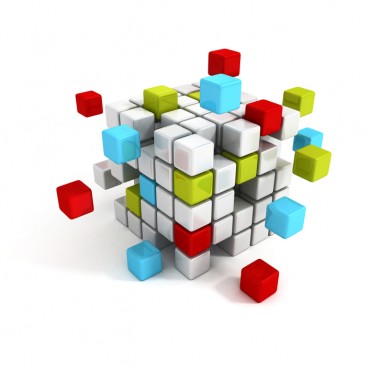 colorful cube blocks structure. Business teamwork Estrategia integral